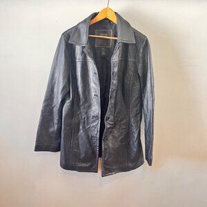 Vintage Coach Women's Button Front Leather Jacket- size M‎